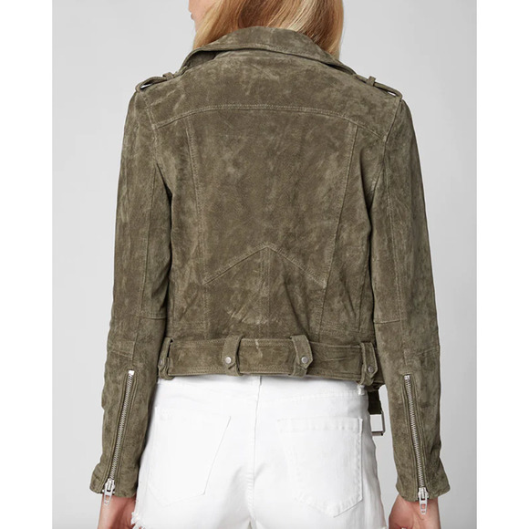 BlankNYC Herb Green Moto Suede Leather Jacket XS - Picture 4 of 10